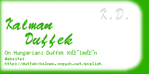 kalman duffek business card